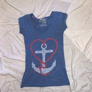 Blue short sleeve t shirt with detail